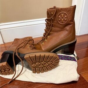 Tory Burch Brown Leather Ankle Boots